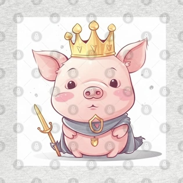 Kawaii King Piggy, Cartoon by FrenArt